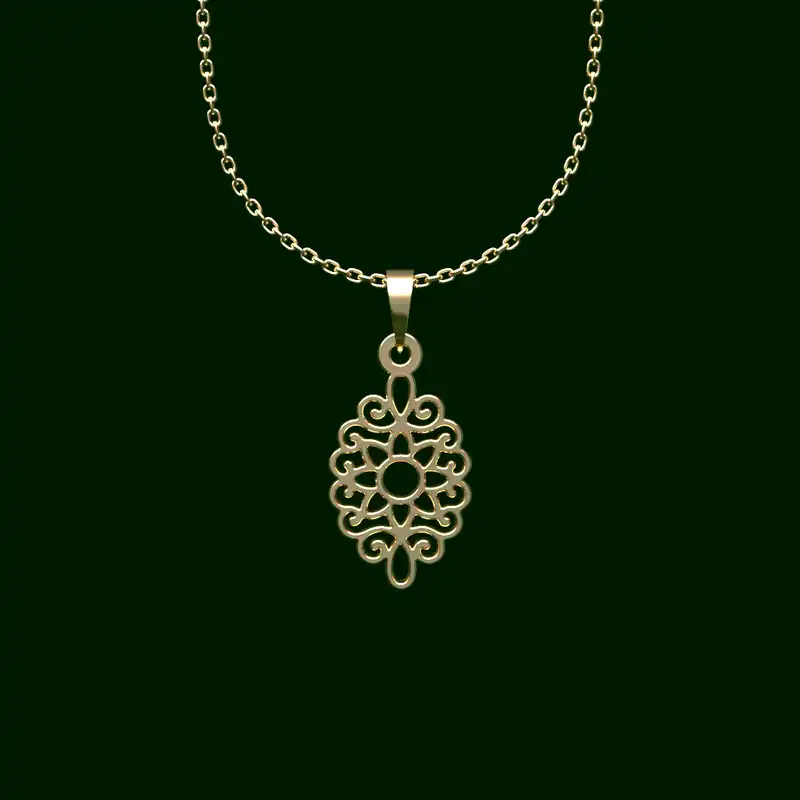 گردنبند طلا 18 عیار زنانه مدوپد مدل هندسی کد V2-1-1174