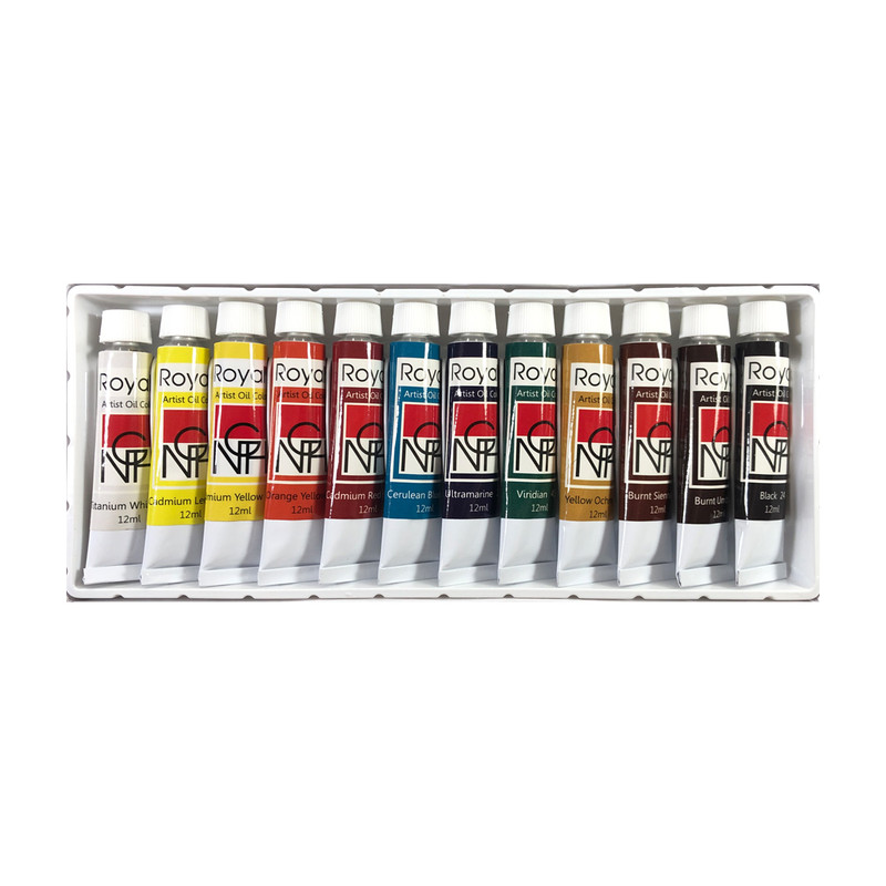 رنگ روغن 12 رنگ رویال حجم 12 میلی لیتر کد 12 رنگ روغن 12 رنگ رویال حجم 12 میلی لیتر کد 12