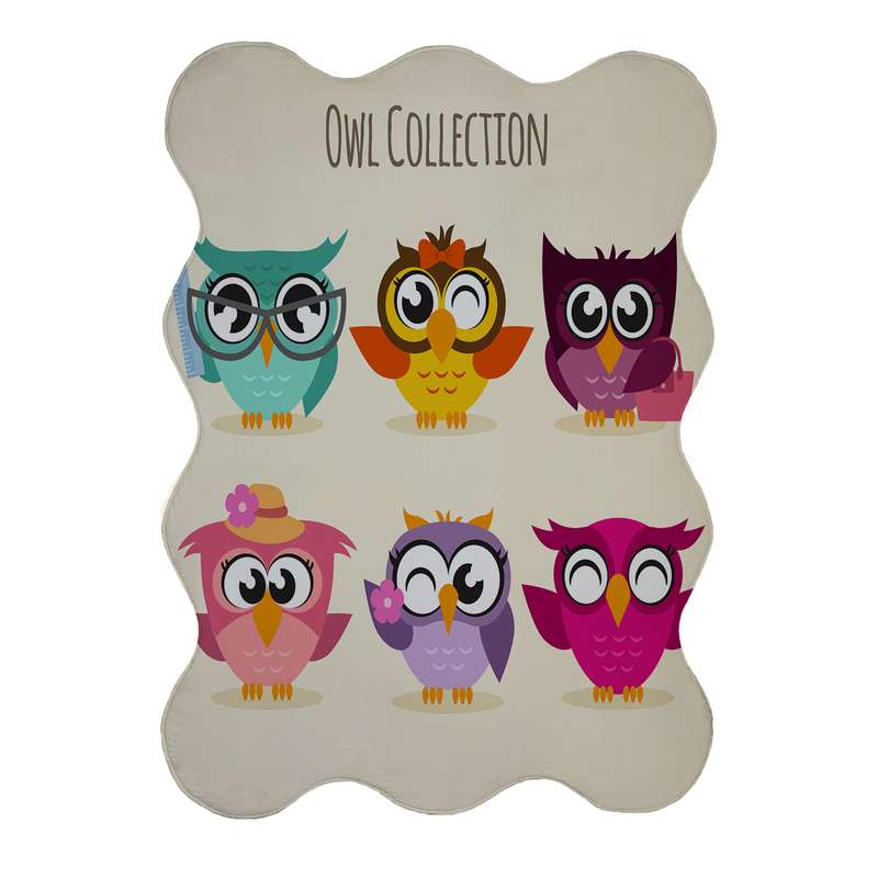پادری مدل دالبر طرح OWL COLLECTION کد 8402 سایز 80x110 سانتی متر
