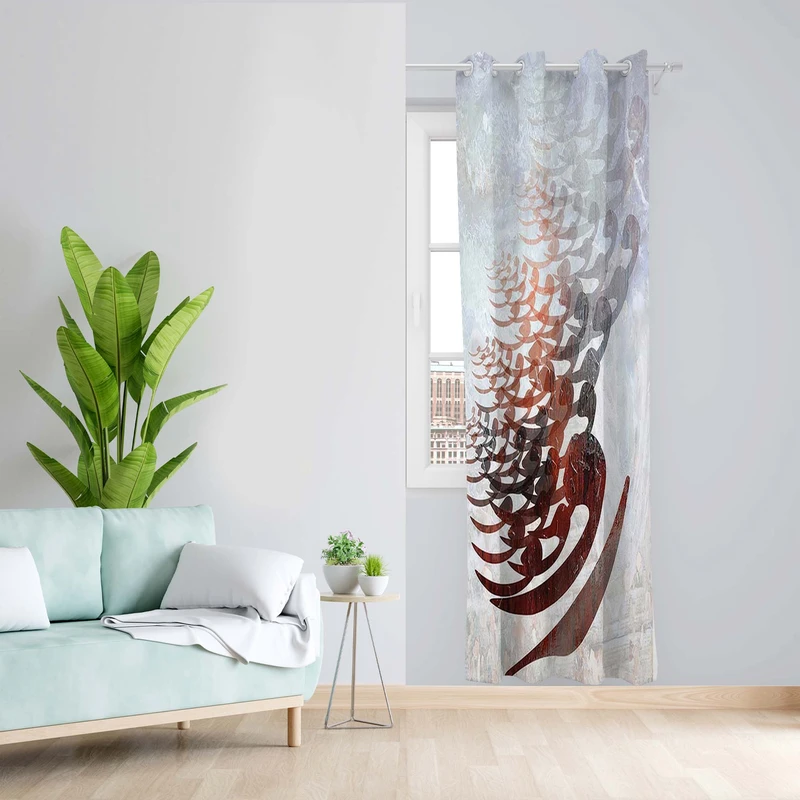 پرده طرح نستعلیق مدل مخمل پانچی کد 5286R z سایز 140x200 سانتی متر