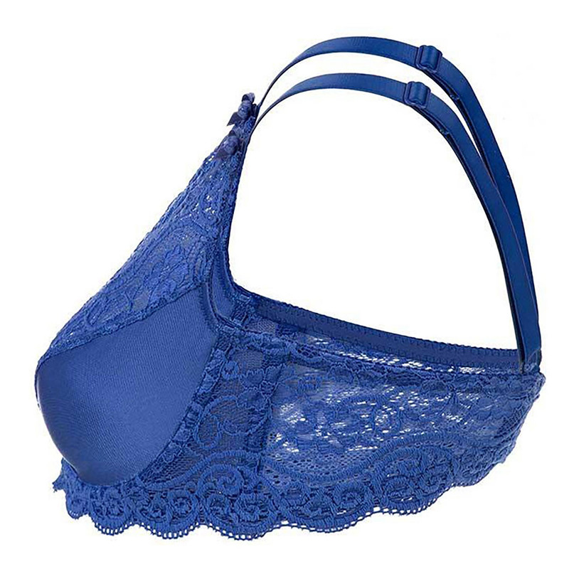 سوتین زنانه لین مدل فنردار گیپوری کد 4680-614 رنگ آبی