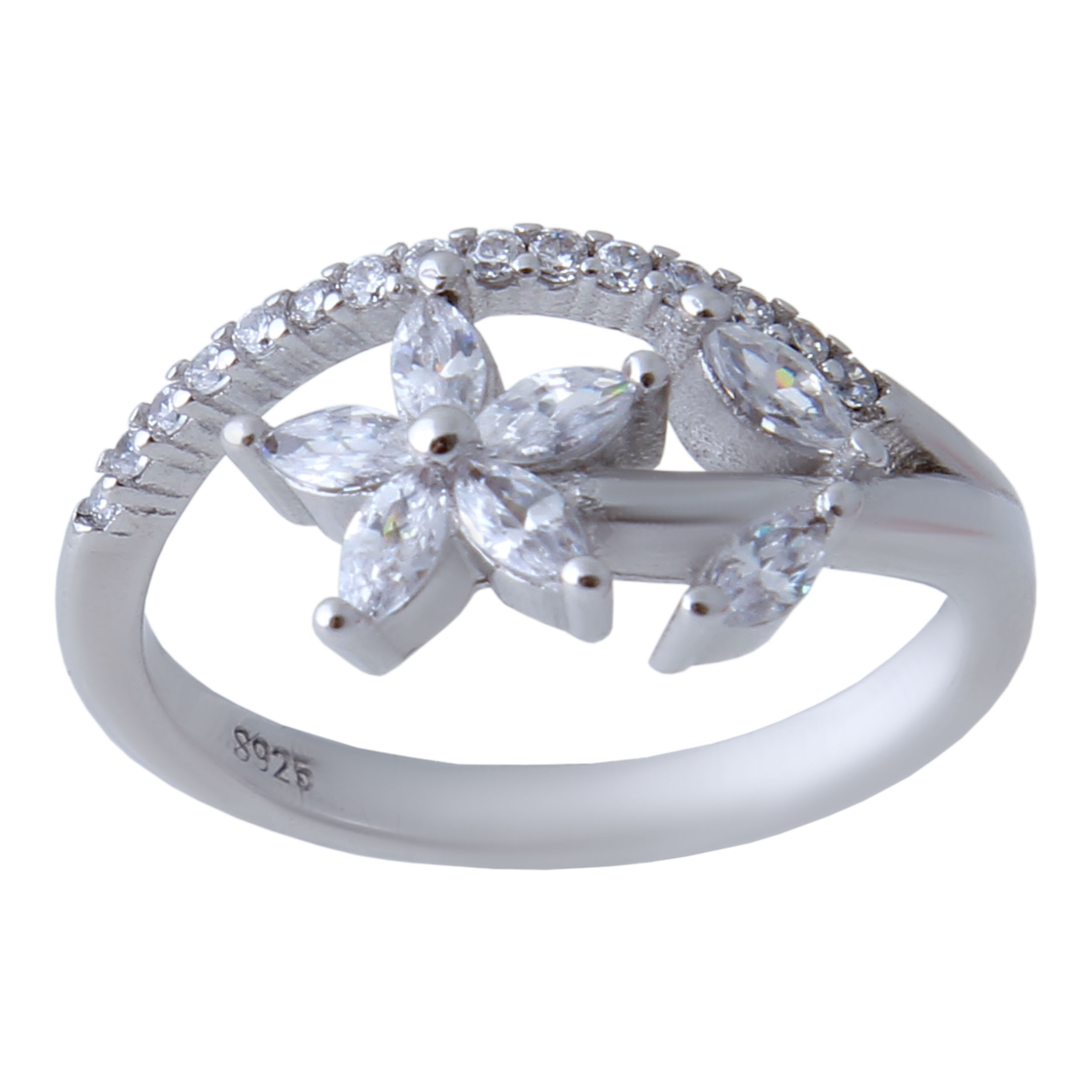 انگشتر نقره زنانه بازرگانی میلادی کد AWR_410