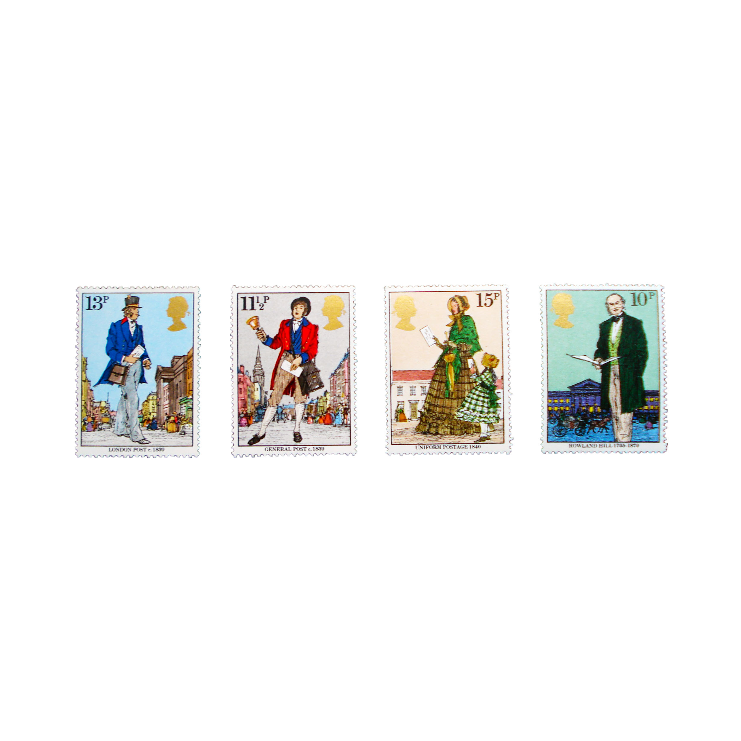 تمبر یادگاری مدل UNIFORM Penny Postage کد 90 مجموعه 4 عددی