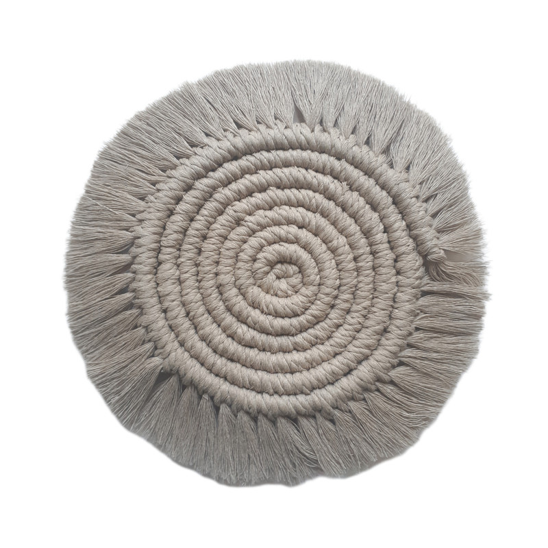 زیر لیوانی مدل مکرومه بافی