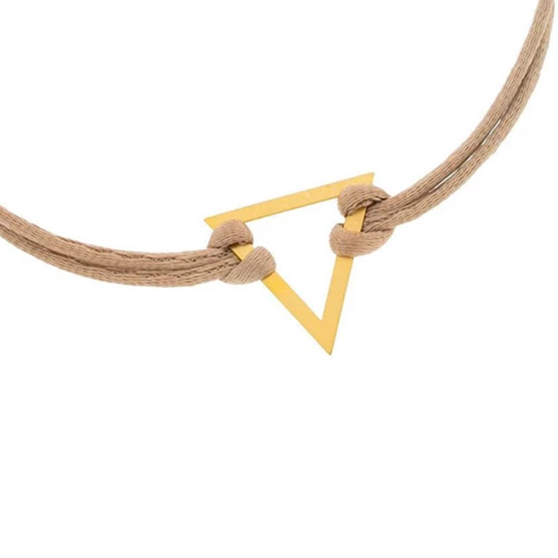 دستبند طلا 18 عیار دخترانه وی وی گلد گالری مدل مثلث کد S2214