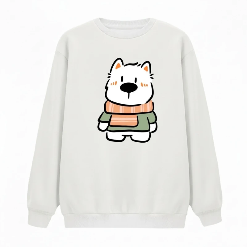 سویشرت زنانه مدل خرس و شال گردن کد v23 