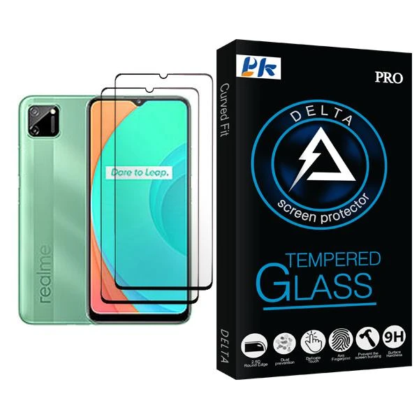 محافظ صفحه نمایش پی کی مدل Delta Glass MIX002 مناسب برای گوشی موبایل ریلمی C11 بسته دو عددی