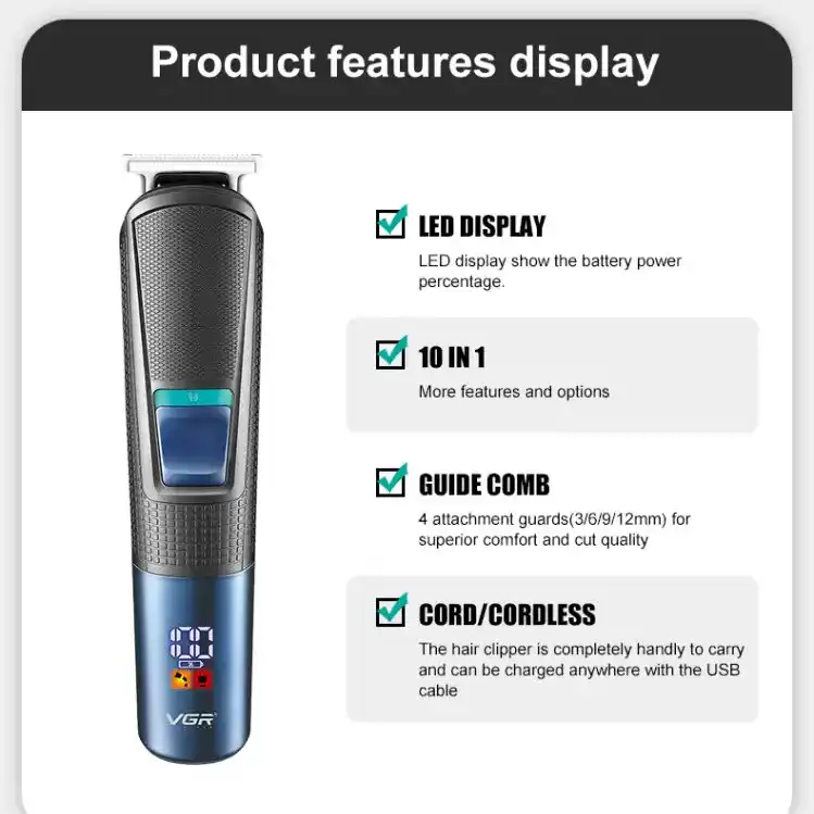 ماشین اصلاح موی سر و صورت وی جی ار مدل V-108