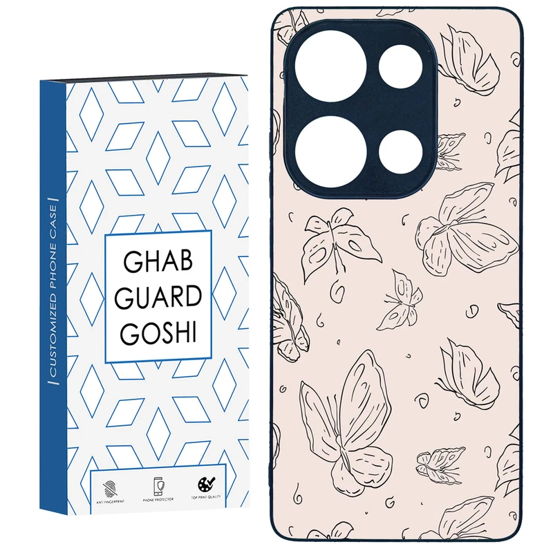 کاور قاب گارد گوشی طرح پروانه کد TPU-238 مناسب برای گوشی موبایل شیائومی Redmi Note 13 Pro 4G / Poco M6 Pro 4G