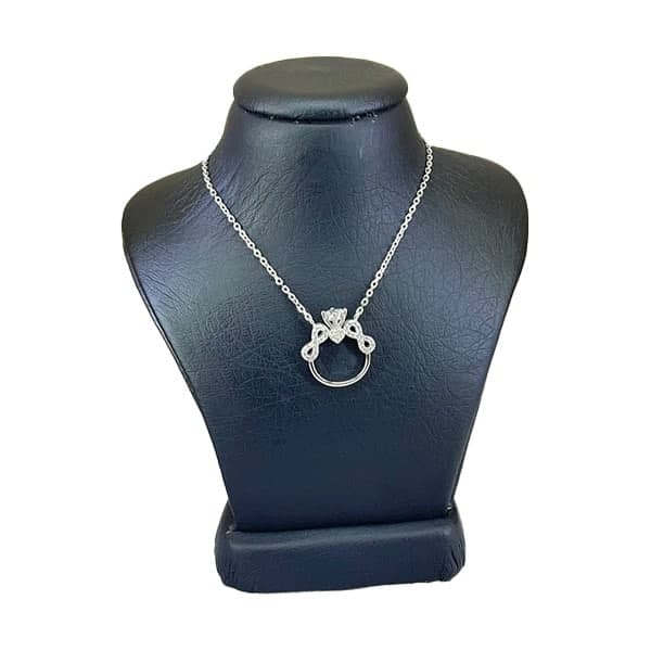 گردنبند نقره زنانه مدل حلقه و بینهایت کد 3259