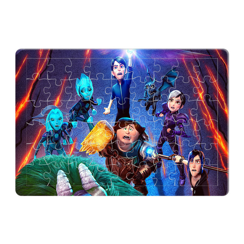 پازل 54 تکه هومرو مدل PL725 طرح انیمیشن شکارچیان ترول