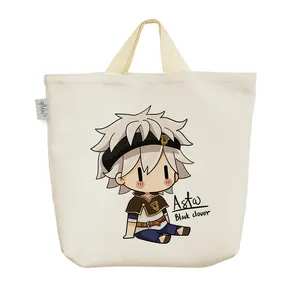 ساک خرید خندالو مدل آستا انیمه شبدر سیاه کد 949