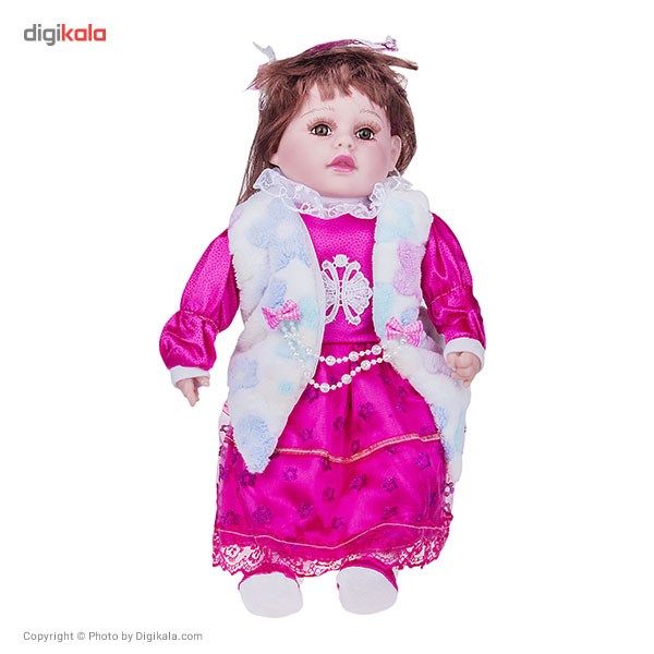 عروسک باهوش با لباس سرخابی سایز بزرگ