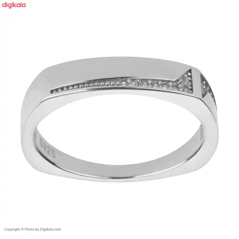 ست انگشتر نقره زنانه و مردانه کوبیک مدل QN-0104-8-10