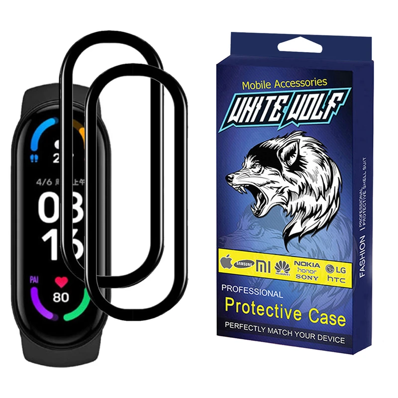 محافظ صفحه نمایش وایت ولف مدل W-2PWM مناسب برای ساعت هوشمند شیائومی Mi Band 5 بسته 2 عددی