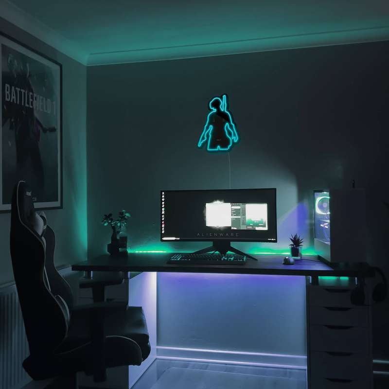 چراغ دیواری نئون دیزاین مدل Pubg-BL_TBL