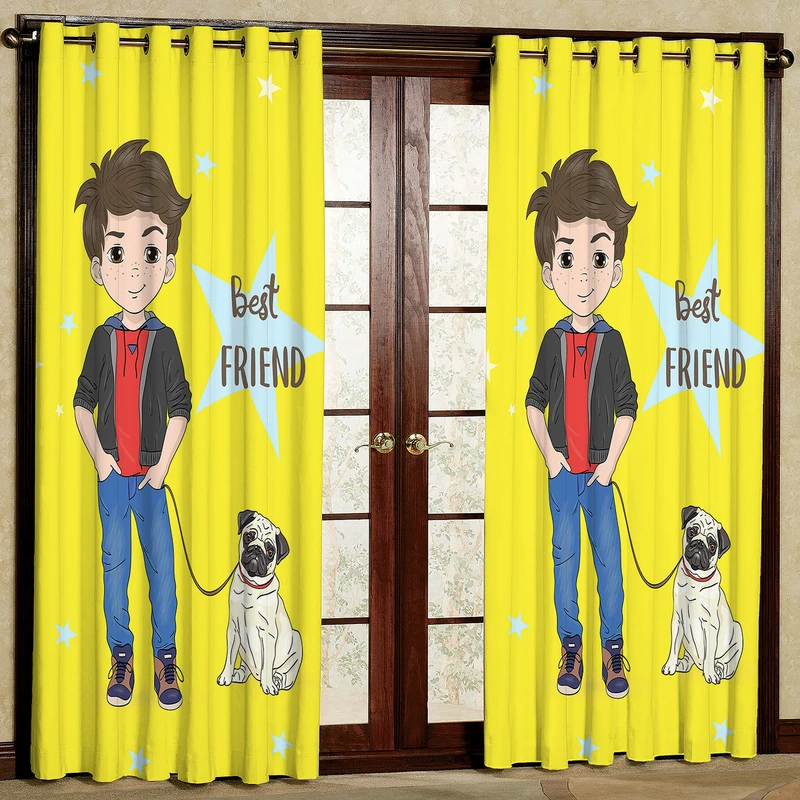 پرده مخمل مدل پسر پانچی کد 4797d سایز 200x140 سانتی متر