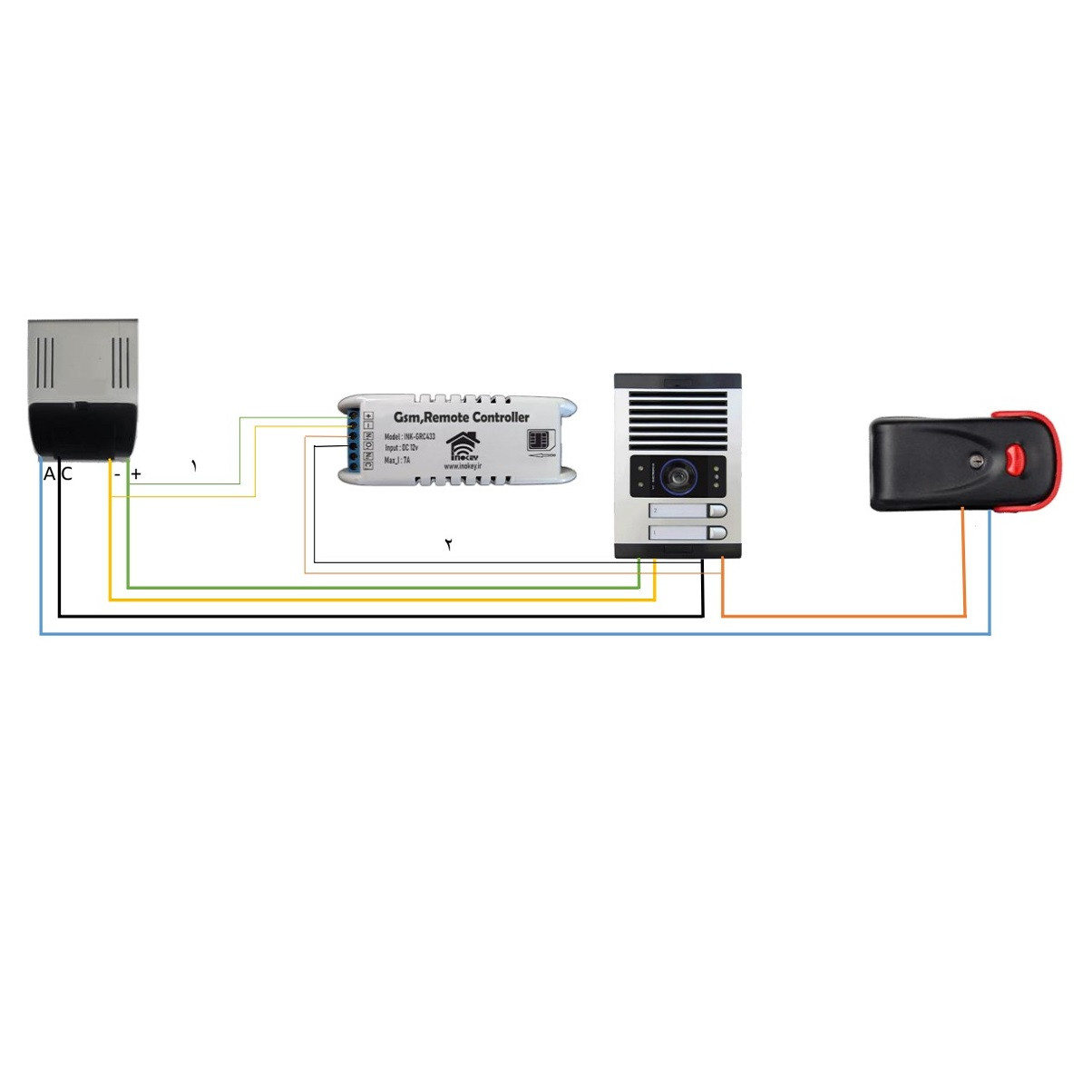 درب باز کن هوشمند جی اس ام مدل INK-GR433 مجموعه 3 عددی