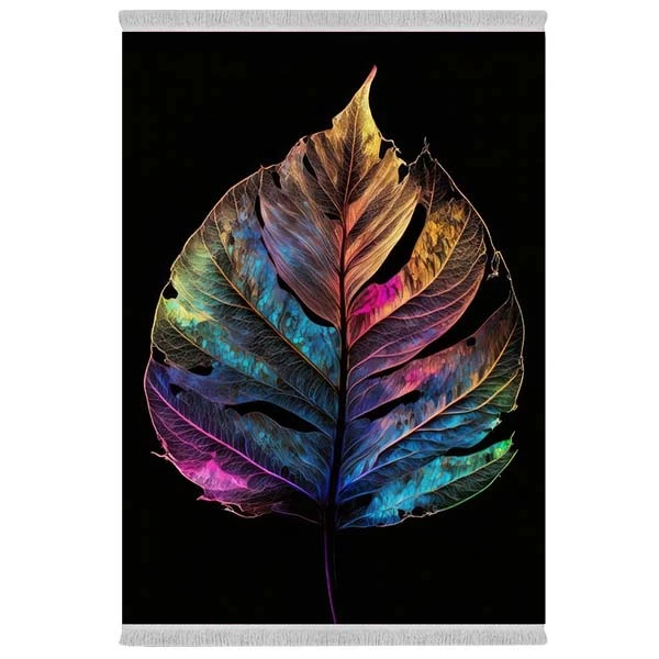 فرش پارچه‌ای دفه مدل فرشینه شانل مخمل طرح فانتزی کد 7106