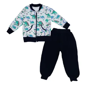 ست سویشرت و شلوار پسرانه طرح دایناسور کد99-143