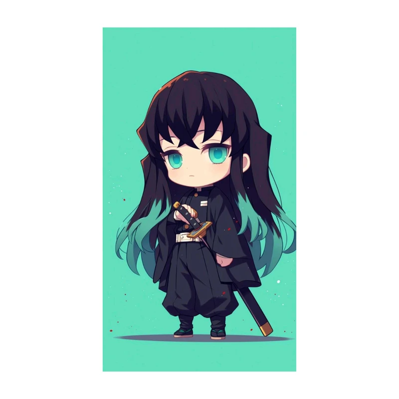 استیکر لپ تاپ و موبایل مدل انیمه طرح شیطان کش مویچیرو توکیتو demon slayer Muichiro Tokito کد 404