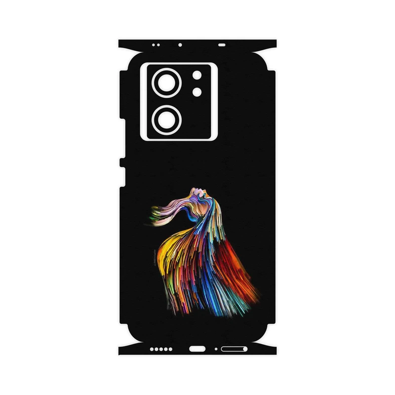برچسب پوششی ماهوت مدل Rainbow Hair Digital Art-FullSkin مناسب برای گوشی موبایل شیائومی 13T Pro
