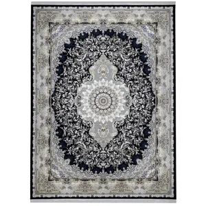 فرش ماشینی فرش مارکت تریتا طرح تبسم ذغالی کد fm1500 41 زمینه ذغالی 