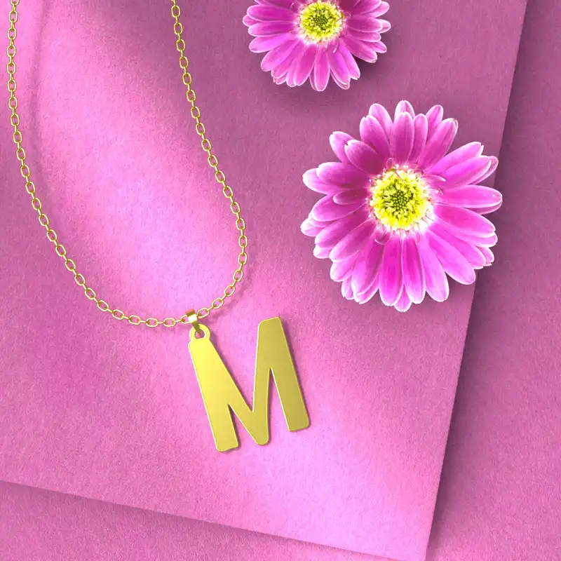 گردنبند طلا 18 عیار زنانه مدوپد مدل حرف M کد H3-1-1299