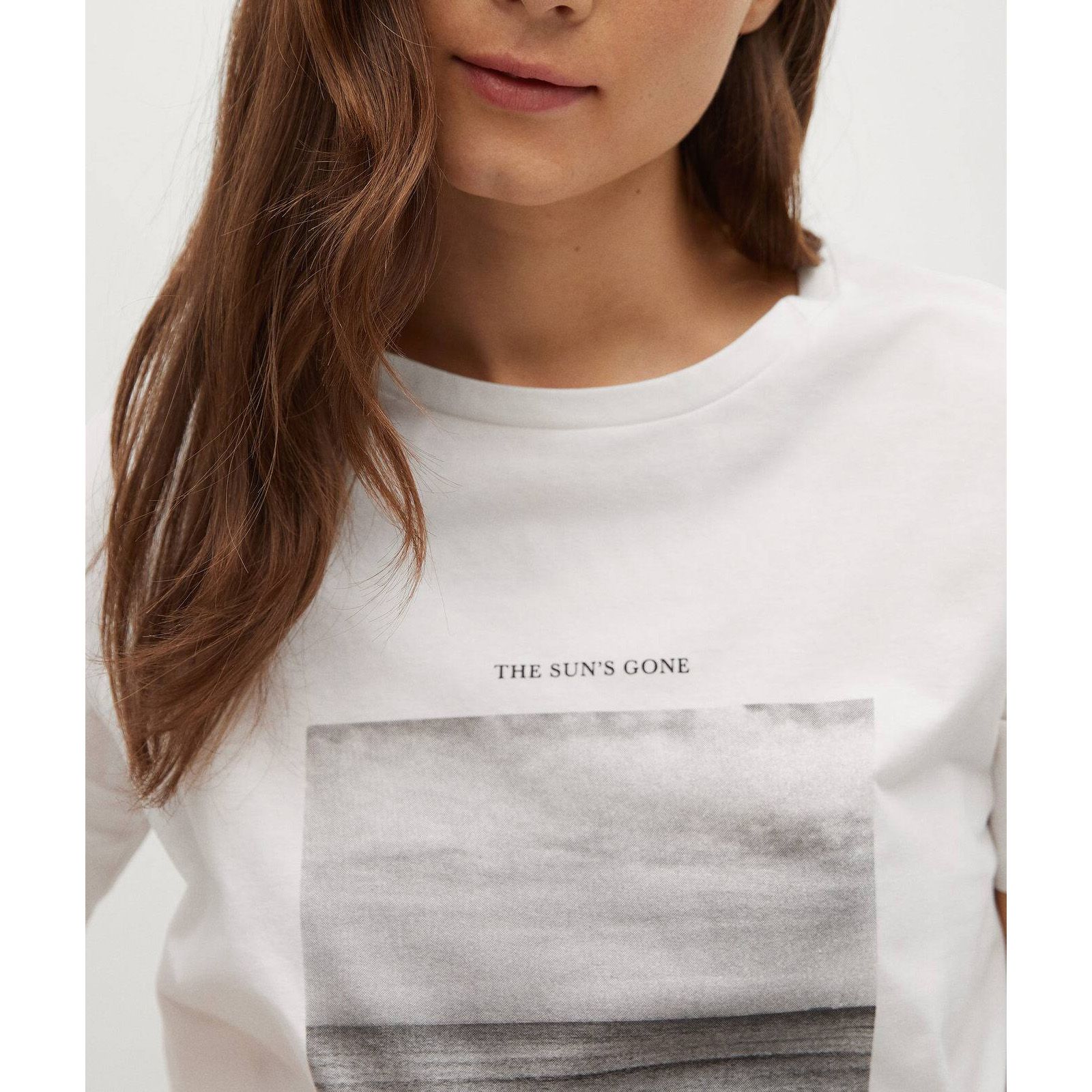 تی شرت آستین کوتاه زنانه مانگو مدل WT024PSG -  - 6