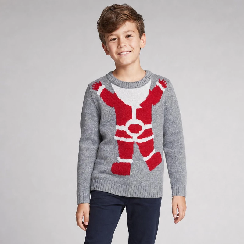 پلیور پسرانه پیپرتس مدل رقص نور دار X-MAS کد 05-06