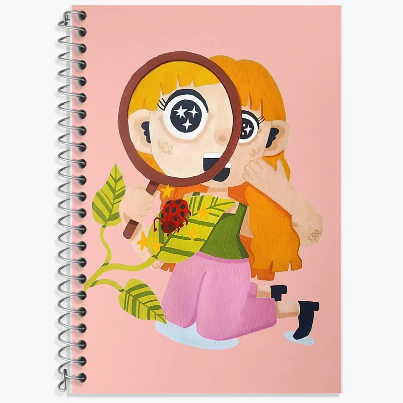 دفتر زبان 50 برگ خندالو مدل دو خط طرح دختر ماجراجو کد F8235