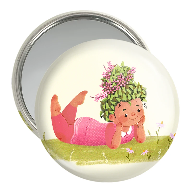 آینه جیبی خندالو مدل دخترانه فانتزی کد 25723