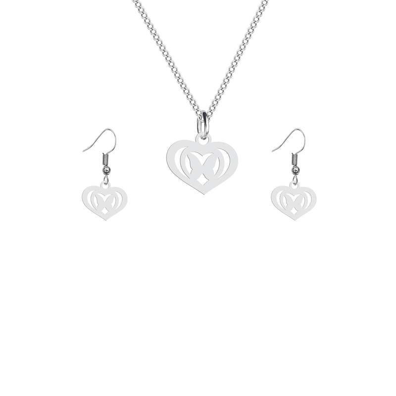 نیم ست زنانه هایکا طرح قلب و پروانه مدل s.ha1-22