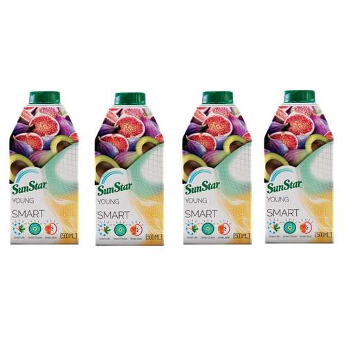 آبمیوه یانگ اسمارت آووکادو انجیر سان استار - 0.5 لیتر  بسته 4 عددی