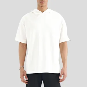 تی شرت اورسایز کلاه دار آستین کوتاه مردانه نوزده نودیک مدل TS1966 W