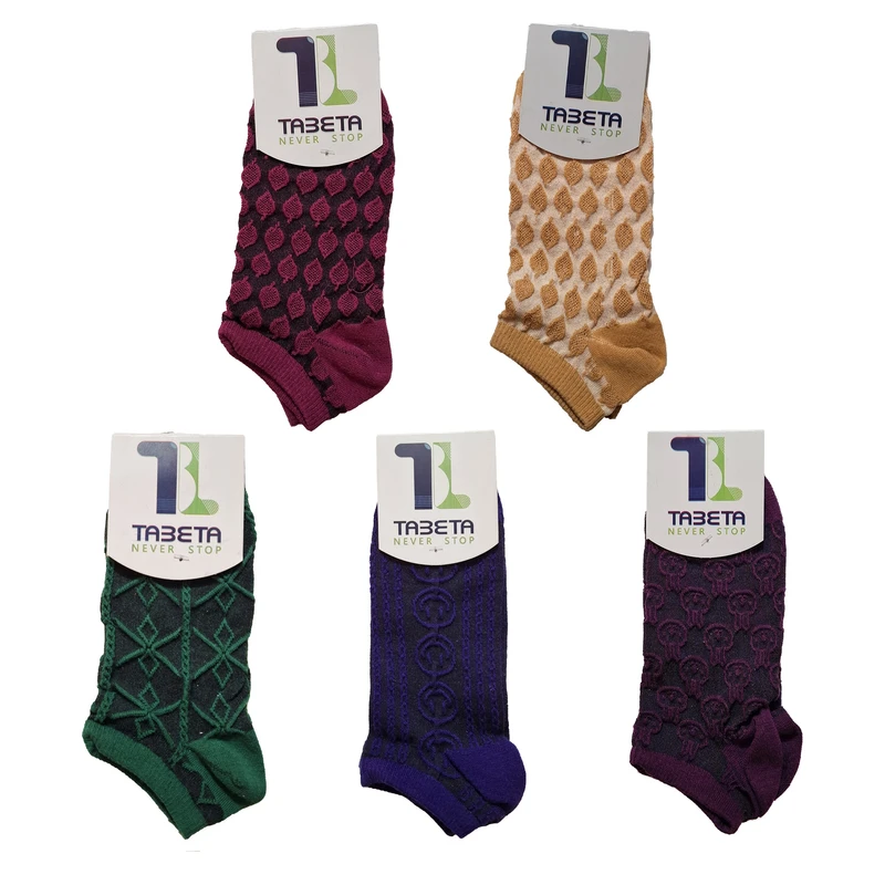 جوراب ساق کوتاه زنانه مدل سنتی بسته 5 عددی