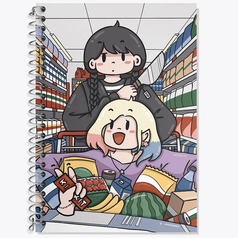 دفتر زبان 50 برگ خندالو مدل دو خط طرح سریال ونزدی Wednesday کد 25186