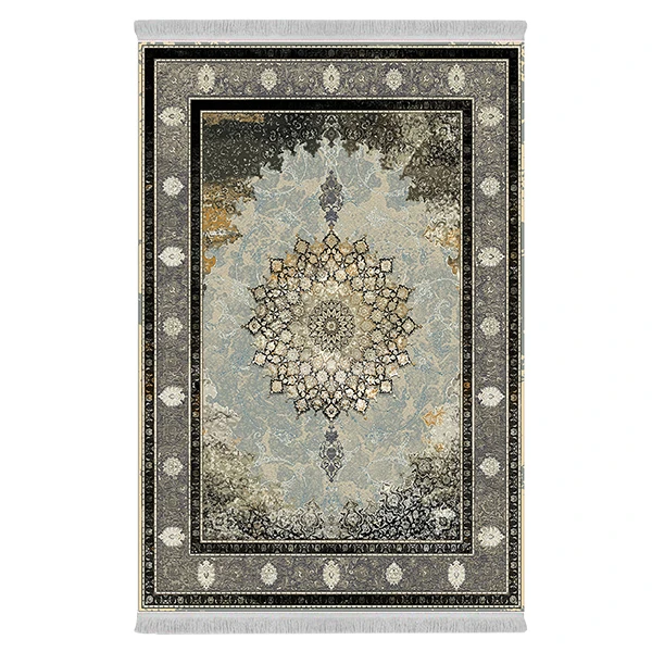 فرش پارچه‌ای دفه مدل فرشینه شانل مخمل ترک طرح فانتزی کد 90741