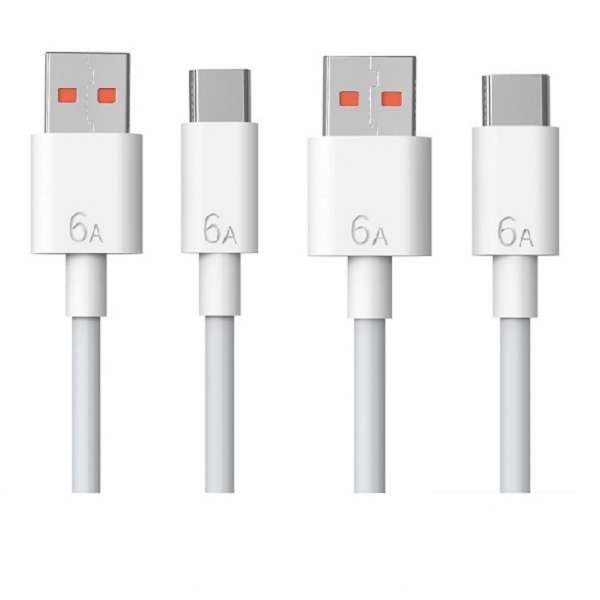 کابل تبدیل USB به USB-C مدل 6A طول 1 متر مجموعه 2عددی کابل تبدیل USB به USB-C مدل 6A طول 1 متر مجموعه 2عددی