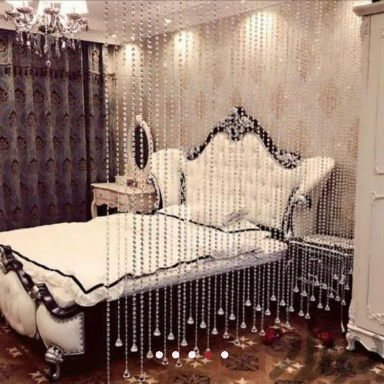 پرده ریشه ای آریا کریستال مدل کوتاه و بلند سایز 100x150 سانتی متر