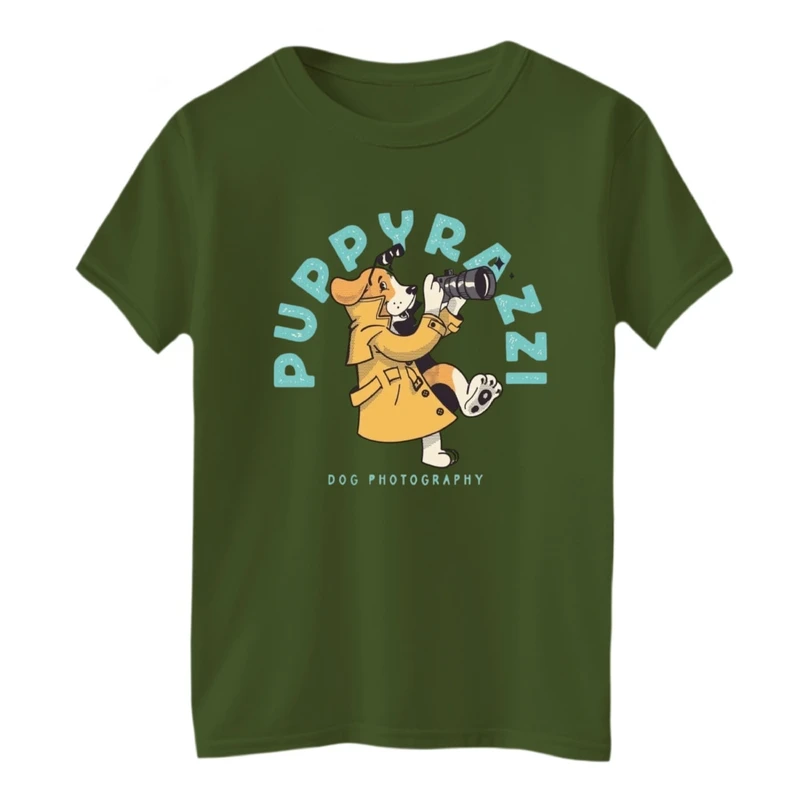 تی‌شرت آستین کوتاه لانگ بچگانه مدل سگ عکاس