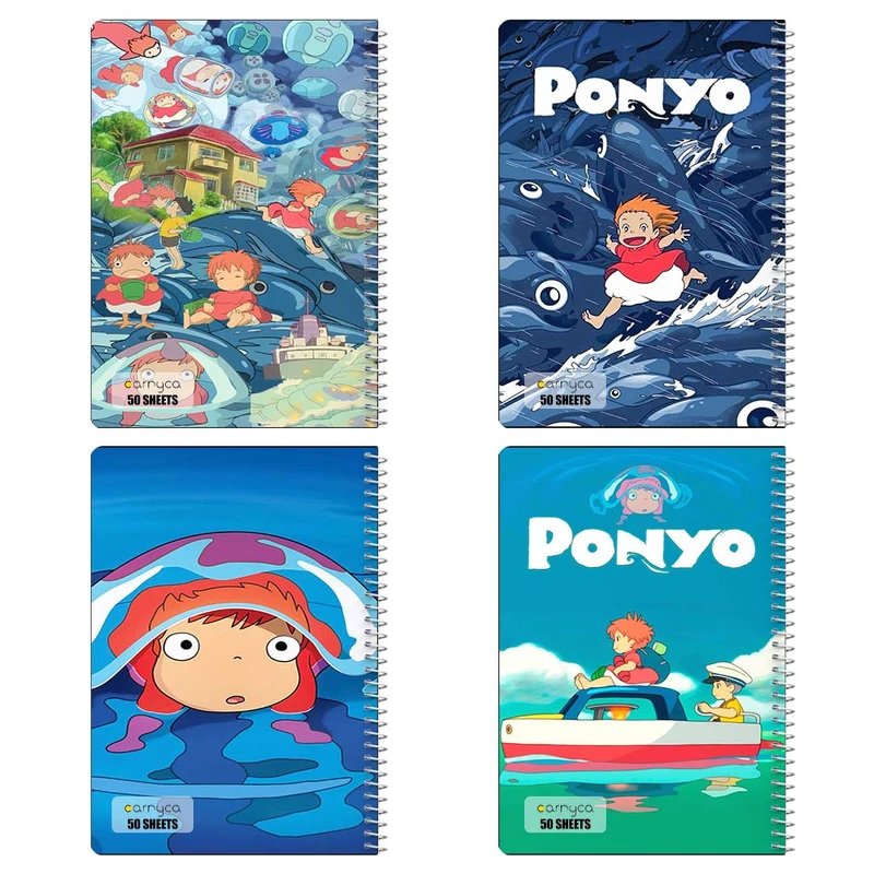 دفتر نقاشي 50 برگ کارنيکا طرح پونیو Ponyo کد 32797 مجموعه 4 عددی
