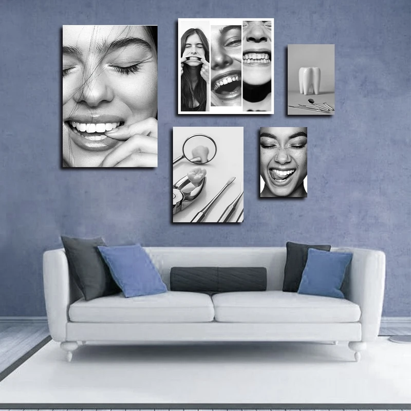 تابلو شاسی بکلیت طرح لبخند و دندانپزشکی مدل SH-2275 مجموعه 5 عددی