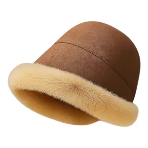 کلاه باکت زنانه مدل دور خز zh299