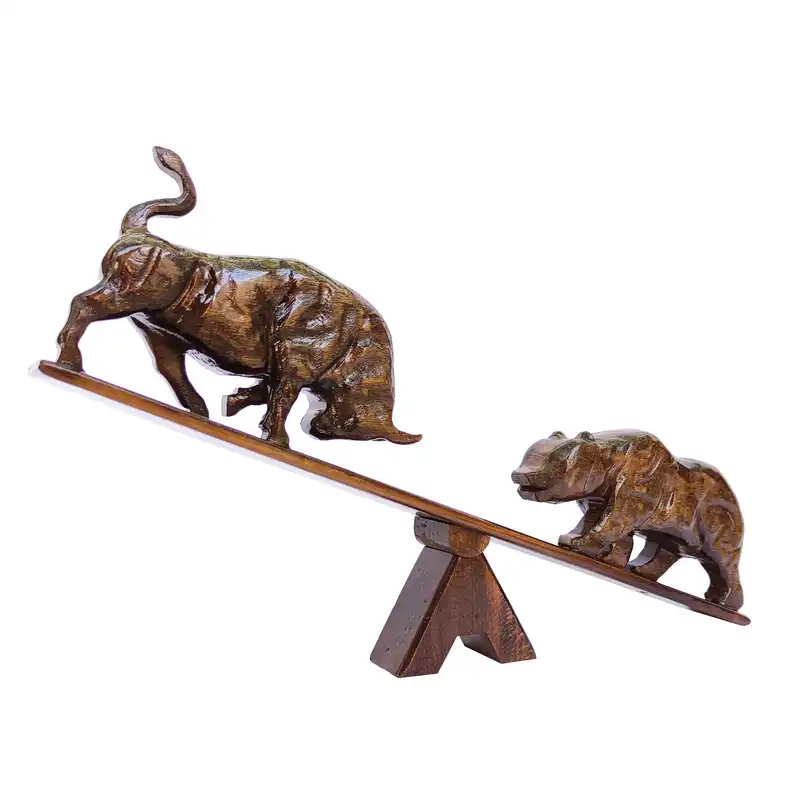 مجسمه چوبی طرح گاو و خرس مدل SR844