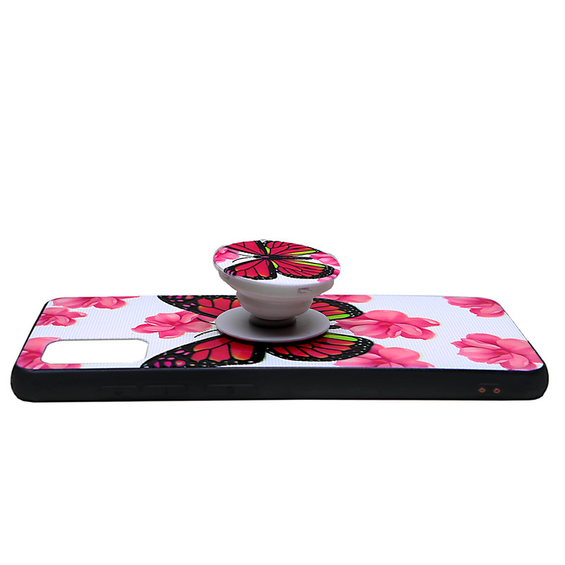 کاور طرح پروانه مدل KTP-005 مناسب برای گوشی موبایل سامسونگ Galaxy A51 به همراه پایه نگهدارنده