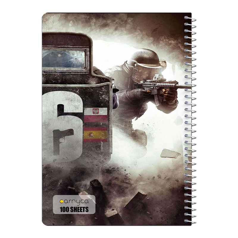 دفتر مشق 100 برگ سیمی کارنیکا طرح رینبو 6 Rainbow Six Siege کد 49677