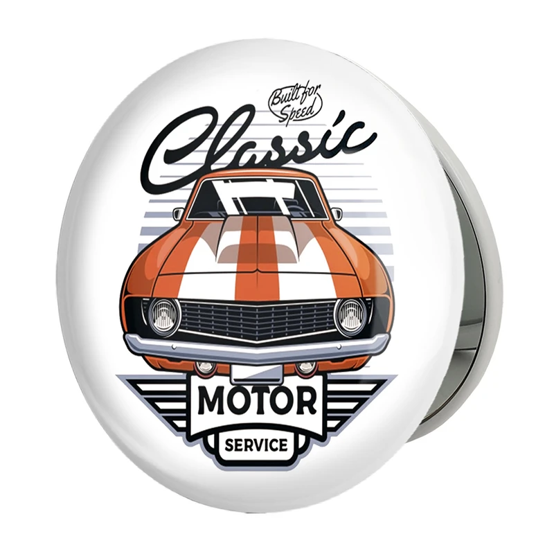 آینه جیبی خندالو طرح ماشین کلاسیک مدل تاشو کد 10352 