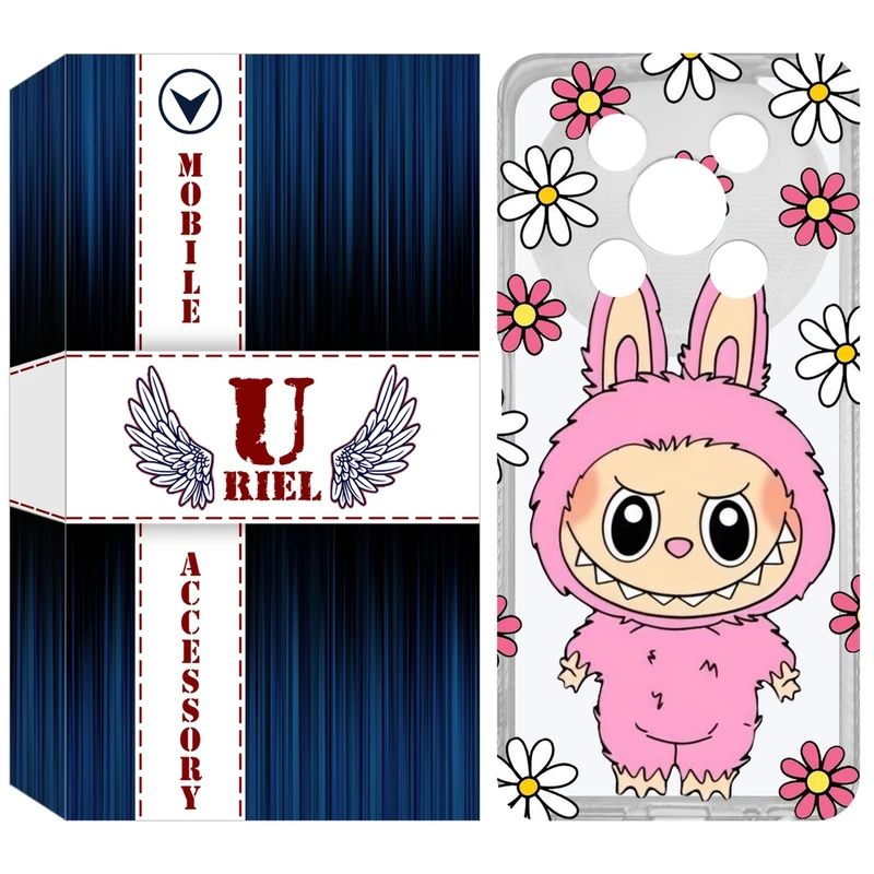 کاور یوریل مدل Clear کد 106 طرح لبوبو Labubu مناسب برای گوشی موبایل وکال V2 / V2 Lite