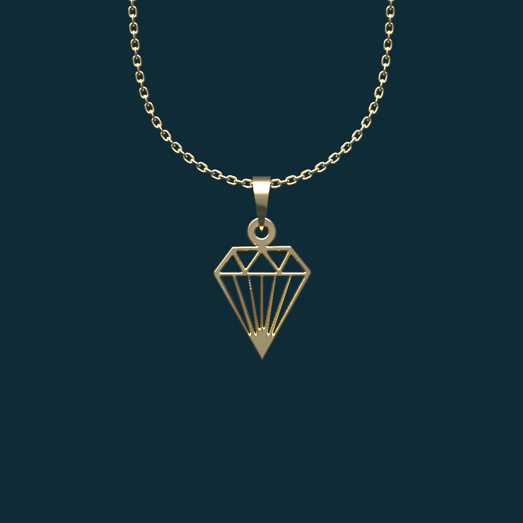 گردنبند طلا 18 عیار زنانه مدوپد مدل الماس کد BB2-1-1005